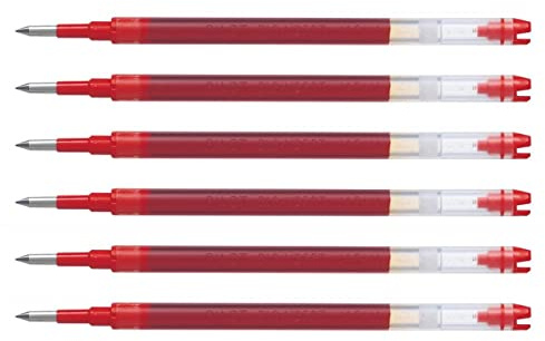 Pilot Pack of 6 Refills for V-Ball RT Roller Tip Pen 0.7 mm - Red