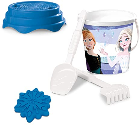 Mondo Toys - BUCKET SET + MOULD FROZEN - Sandeimer Set ø17 cm - 5-Teiliges Strandspielzeug Set für Kinder ab 3 Jahren, Strandset - 28216