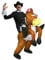 COWBOY SHERIFF KOSTÜM VERKLEIDUNG=AUFBLASBARES PFERD GEBLÄSE BATTERIE + FRACK JACKE + SCHWARZER COWBOY HUT + COWBOY HALSBAND + PISTOLEN HALTER IN STANDART ODER XLARGE=FRACK/SMALL+HALTER/XLARGE