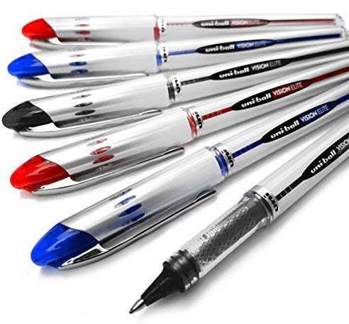 uni-ball Vision Elite - UB-200 - Liquid Ink Rollerball Pen - Pack of 6 (Mixed)