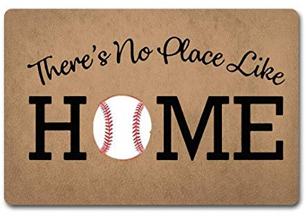 Eureya There's No Place Like Home Door Mats Funny Door Rugs 40X60cm Non-Woven Fabric Top with a Anti-Slip Rubber Back