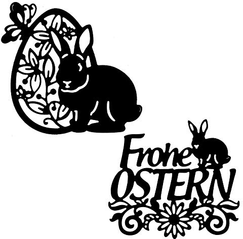 Ideen mit Herz Stanzschablonen, Frohe Ostern, 7,6cm x 7,5cm, 8,2cm x 7,3cm, 2 Stück