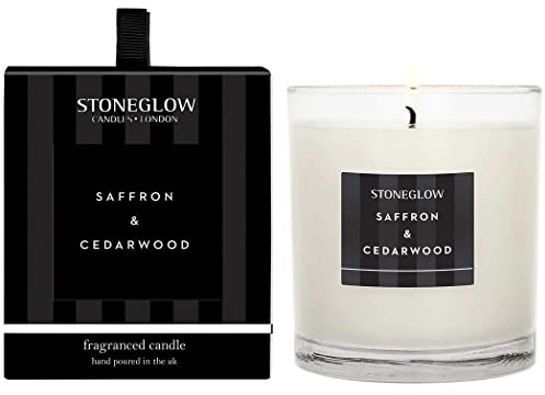 Stoneglow Modern Classics Duftkerze im Glas, verschiedene Düfte Safran und Zedernholz