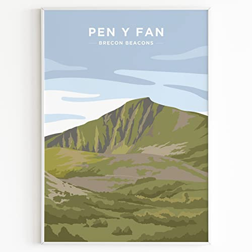 Pen y Fan Print - Brecon Beacons Wales - Minimal Art Illustration Poster