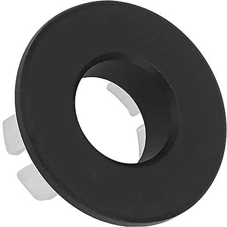 MOUMOUTEN Anello di Troppopieno per Lavello, Foro per Lavello Circolare per Lavello in Ottone, Tappo Lavandino Cucina per Scarico, Centri Commerciali, Hotel(Nero)