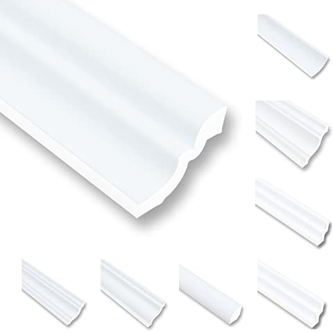 Moulures de plafond en polystyrène XPS - 20 m - Baguette de finition blanc - 50 x 50 mm - Profilés décoratifs en polystyrène - Moulures décoratives - Paquet économique NS50