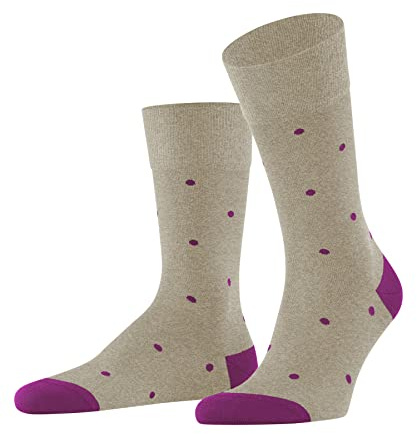 FALKE Herren Socken Dot M SO Baumwolle gemustert 1 Paar, Beige (Pebble Melange 4044), 43-46