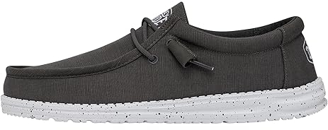 Hey Dude Herren Wally Slub Canvas Moccasin, Dunkelgrau, 41 EU