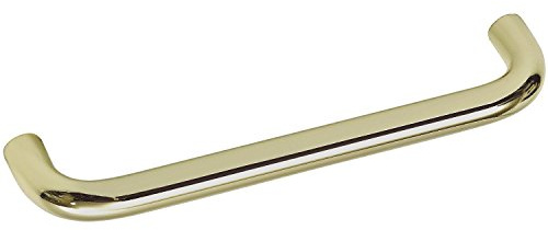 OBF 72 1346 02 Grimme Griff Sulis Möbelgriff, ø 10 mm, Breite 202 mm Schubladengriff Stahl vermessingt, Silber, Lochabstand 192 mm