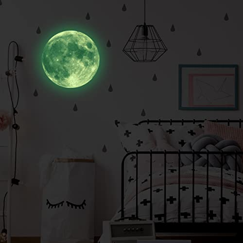 KAMEUN Leuchtsterne Selbstklebend Wandsticker, Sterne und Mond Sternenhimmel Aufkleber Wanddeko, Leuchtsticker Wandtattoo für Kinderzimmer Schlafzimmer