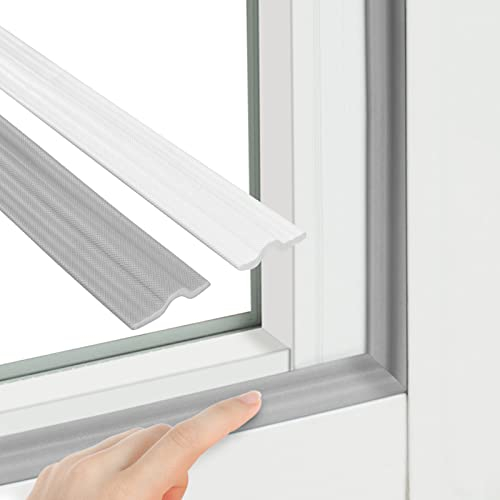 flintronic Dichtung für Fenster, Dichtungsband für Türen Selbstklebend,Abdichtung Fenster Zugluft, Abdichtband Fenster Abdichten, Fenster Zugluftstopper, Schaumstoffband, Fensterdichtungen (Weiß 3M)