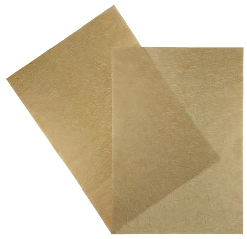 Netuno 10x Pergamentpapier Braun mit Blatt-Muster DIN A4 210x 297 mm Transparentpapier gemustert dünnes Bastelpapier mit Motiv Designpapier transparent für Einladungen Hochzeits-Karten Einlageblätter