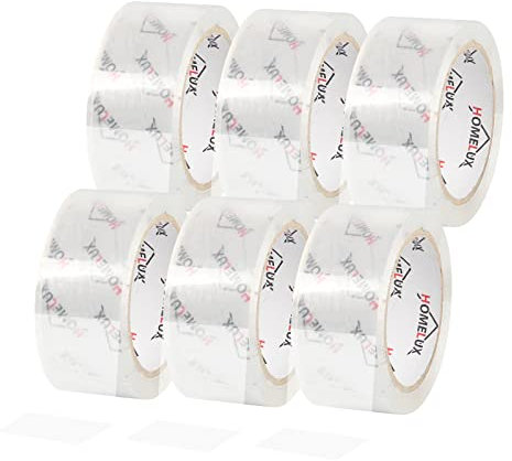 HOMELUX Paketklebeband 6 Rollen Paketband Klebeband Transparent Packband Verpackungsband - Transparent - 66m Lang 50mm Breit - Stark Haftend und Reißfestigkeit - Für Verpacken, Versand und Umzug