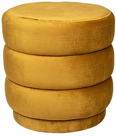 Atmosphera - Hocker Sinan Samt - D.40 cm - Senfgelb