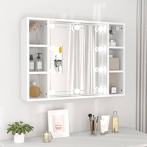 ZEYUAN Spiegelschrank Badezimmer-spiegelschrank, Alibertschrank Bad, Toilettenpapier Aufbewahrung, Badezimmer Spiegel Schrank, Badschrank, Weiß 76x15x55 cm