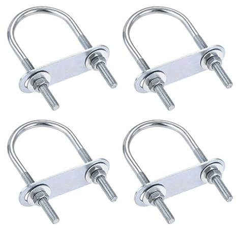 FROON Boulons en U Boulon en U galvanisé à Boucle de Tube Fixe M16 avec 8 écrous, vis en Forme de U pour tôles Fixes et Panneaux de Bois pour la Fixation