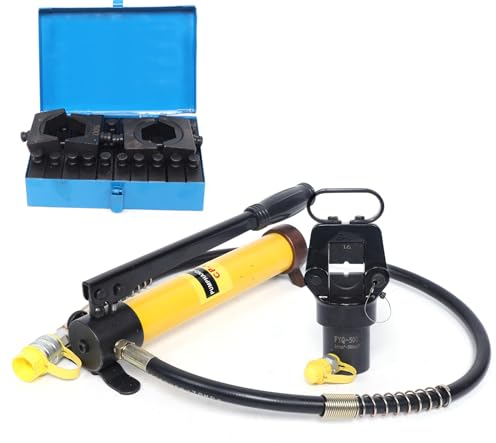 15 Ton Hydraulik Presszange YUNRUX Quetschzange Hydraulische Handpresszange Hydraulische Crimp Rohrpresszange Handwerkzeuge Kabelschuh Presse Radialpresse Kupferrohr Crimpzange mit 13 Dies