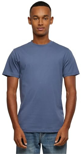 Build Your Brand Herren T-Shirt Round Neck, Männer Basic T-Shirt mit Rundhalsausschnit, Regular Fit, Baumwolle, Vintageblue, XXL