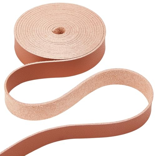 GORGECRAFT 2m*12.5mm*1.2mm Cordon Plat en Cuir Pleine Fleur Bandes Simple Face en Simili Cuir Sangle Fils Corde pour Bricolage Artisanat Fabrication de Bijoux Boot Lace Outillage Atelier,Chameau