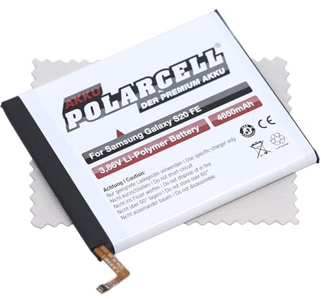 Batteria di ricambio adatta per Samsung Galaxy S20 FE, Galaxy S20 FE 5G, Galaxy A52 5G, Galaxy A52, Galaxy A52s (sostituisce la batteria originale EB-BG781ABY) 4650 mAh Polarcell con panno per la