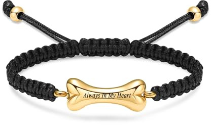 AIWENXI Hundeknochen-Urnen-Armband, Asche-Andenken, verstellbarer Feuerbestattungsschmuck, geflochtenes Seil, Urnen-Armband für Haustiere, Asche, Hundeurnen-Schmuck für Damen und Herren