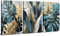 Abstract Set of 3 Wall Art Gold Wall Decor Botanical Prints Boho Wall Art Teal Green Leaf Pictures Turquoise Tropical Leaves Plants Paintings Modern Living Room Bathroom Home Decorations 30x40cm