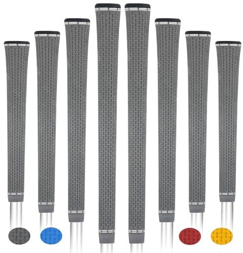 BYBOMYA Golf Grips 8 Pack Rubber Mens Golf Club Grip Comfortable Soft 8 Grips Set Non-Slip Golf Club Grips for Men and Women Standard/Midsize Golf Grip 4 Colors All-Weather Arthritic Grip