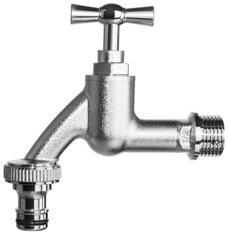 Außen Wasserhahn Winterfest Frostsicherer Außenwasserhahn G1/2 Single Kaltwasser Wasserhahn Wand,Silber