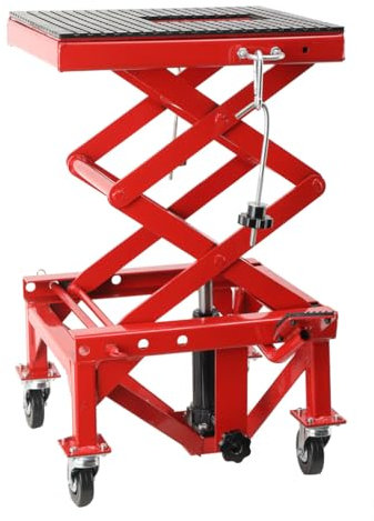 ATEdata Motorrad Hebebühne Hydraulischer 158 kg Motorradhebebühne Motorrad Heber Belastbar Motorradheber Montagebock Motorrad, Einstellbare 350-905 mm Montagebock Motorradlift, Motoständer