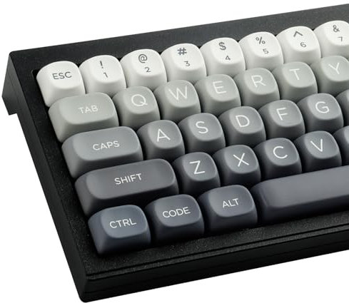 PBT Keycaps 146 Keys Double Shot MOA Profile Keycaps White-Grey Gradient Dye Sublimation Keycap Custom Key caps for Cherry MX Switches ISO/ANSI UK Layout Mechanical Keyboards