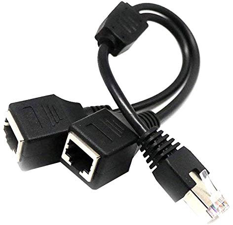 Runioney Cable Divisor Ethernet RJ45 1 Macho una 2 Hembra para Adaptador de Cable de ExtensióN de Red Ethernet LAN Super Cat5, Cat6, Cat7