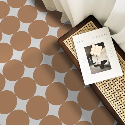Alwayspon Vinyl Flooring Self Adhesive Floor Tiles Sticker Peel and Stick Vinyl Flooring Planks for Kitchen Living Rooms and Bathroom Floor, Orange White