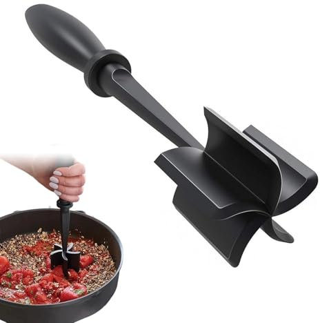 Meat Masher,Meat Chopper,Meat Masher Tool,Meat Masher Utensil,Masher with 5-Blade Head,Multi-Functional Masher,Beef Masher,Suitable for Meat,Vegetables,Potato,Hamburger Meat in Home Kitchen