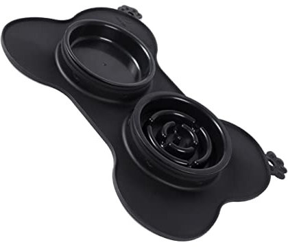 POPETPOP 1 Satz Slow-Food-Schüssel für Haustiere Hundenäpfe Hundefutter-Langsamfütterungsmatte pet Water Bowl katzenfutter Schalen Haustiernapf Silikonnapf für Haustiere Kieselgel Black