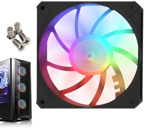 Fans For PC, Case Fans, PC Decoration Fan, Case Cooler, Computer Case Fan, RGB Silent Slim CPU Radiator Coolers For Home Workplace Game PC Build, Airflow Optimization Tool