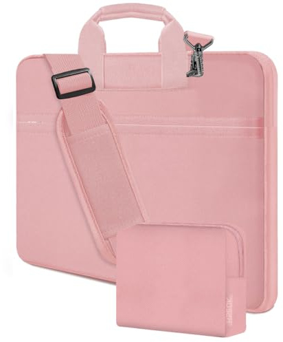 HSEOK Sacoche à Bandoulière pour Ordinateur Portable,avec Plusieurs Poches,Compatible avec la plupart des Ordinateurs Portables 13-17,3 Pouces