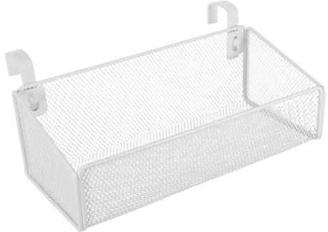 HEALEEP Bedside Hanging Basket Metal Wall Storage Dormitory Office Student Supplies Easy Install Space Saving Bedside Organizer for Home Bedroom Use