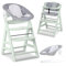 hauck Hochstuhl Alpha+ Newborn Set mit 2in1 Bouncer - Mitwachsender Holz Babyhochstuhl ab Geburt, inkl. Sitzauflage & Neugeborenenaufsatz - Mint