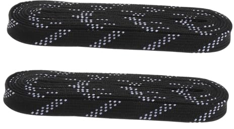 Schwarz Eishockey Schlittschuh Winter Feier Schnürsenkel Gewachst 96 Zoll | 1 Paar, für Eislauf und Hockeyschuhe, Polyester Baumwolle, Weihnachten Geschenkideen