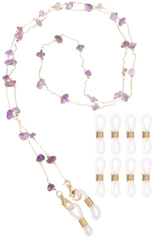 sourcing map Glasses Chain, Stone Eyeglasses Strap Stylish Mask Lanyard Chains with Chain Ends for Women