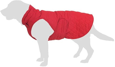 Hundemantel Steppmuster | Wasserabweisender Steppmantel für Hunde | besonders Flauschige & weiche Innenseite, leichte Fütterung | mit Klettverschlüssen & Leinen-Öffnung (ca. 50 cm Rückenlänge)
