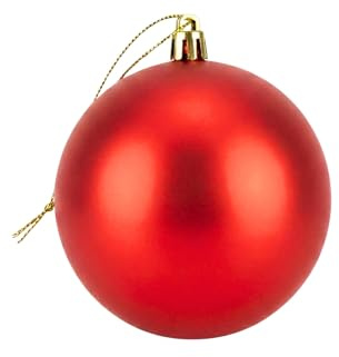 20 cm große, rote Weihnachtskugel, PVC, bruchsicher, Mattes Finish, Weihnachtsdekoration, Festliche Weihnachtsbaum-Hängedekoration, rundes Ornament für Urlaub, Heimdekoration