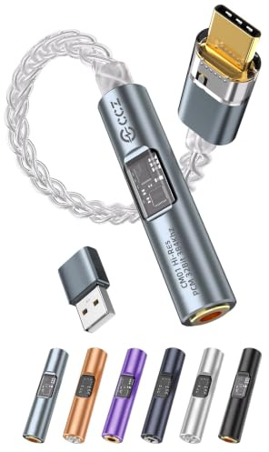 KB EAR 2026 Neuester USB-C-DAC-Audio-Adapter mit Kopfhörerverstärker, USB C auf 3,5 mm Audio-Adapter für kabelgebundene Kopfhörer, Hi-Res Typ C DAC kompatibel mit iPhone 15, Android, Laptop und Tablet
