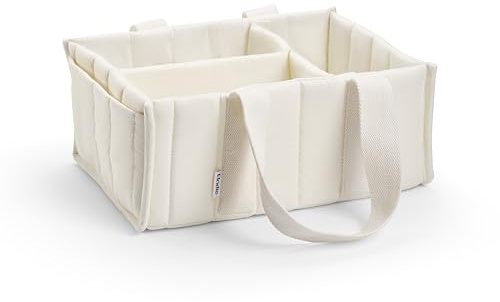 Elodie Details Diaper Caddy Organizer, Windel Organizer Tragbar mit Herausnehmbaren Fächern, Wickeltisch Organizer Waschbar mit Griffen, Aufbewahrung für Baby & Nursery, Baumwolle – Creamy White