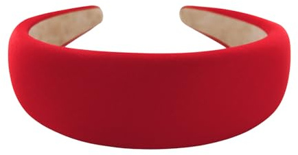 axy Breiter Haarreif mit Stoff gepolstertes Candy Colours - Wunderschön Stirnband Haarschmuck Haarreifen HRK2A (Rot)