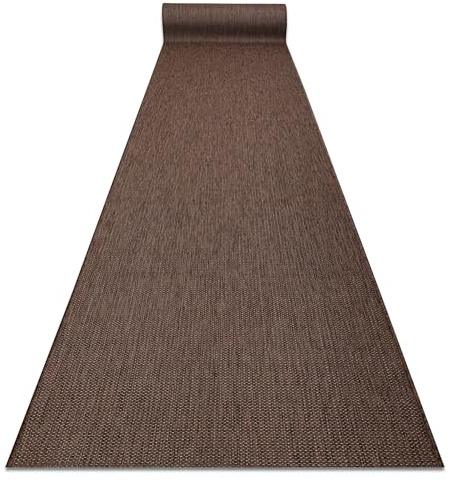 rugsx Teppichläufer SION Sisal Optik, flachgewebter Läufer, strapazierfähig & pflegeleicht, Indoor Outdoor, Küche Flur Balkon Terrasse, braun 150x680 cm