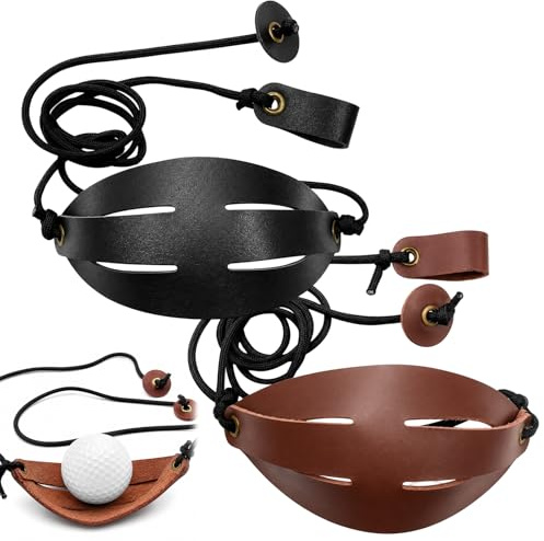 JazRvr 2 Stück Steinschleuder, Leder Steinschleuder für Outdoor Handgefertigte, Zwille für Erwachsene, Handmade Faux Leder & Paracord, Slingshot für Golf-Training und Tennisball-Launcher