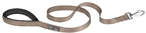 Ferplast Daytona G Guinzaglio per Cani Extraresistente - Morbida Impugnatura Imbottita - Pratico Porta Sacchetti Igienici - Antiabrasione - Design Italiano - 120 x 2 cm, Marrone