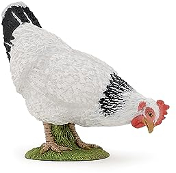 Papo -Handbemalt - Figuren -Das Leben auf dem Bauernhof-Pickendes weißes Huhn-51160-Sammelbar-Für Kinder - Geeignet für Jungen und Mädchen - Ab 3 Jahren