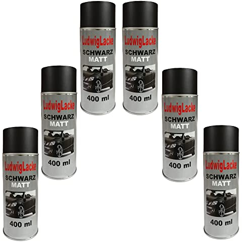 Standardspray 6 Lackspray Schwarz matt 400 ml je Spraydose